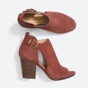 Lucky Brand peep toe booties